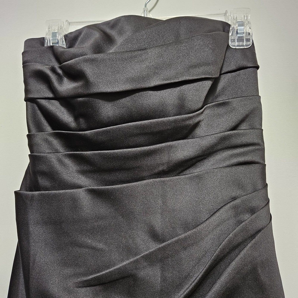 Davids Bridal Pleated Satin Strapless Cocktail Mini Dress Womens Size 6 F14212